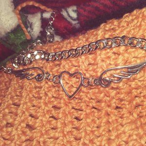 Winged Heart Chain Necklace
